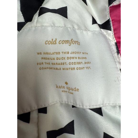 "KATE SPADE" Womens Gray Long Puffer Coat SZ L Removable Faux Fur On Hood Winter - Picture 8 of 16